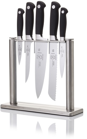 Mercer Culinary M20000 Genesis 6-Piece Forged Knife Block Set, Tempered Glass Block,Black