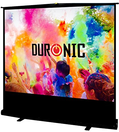 Duronic FPS80 /43 schermo di proiezione 80” formato 4:3 / 163 X 122 cm - telo proiettore retrattile auto-portante per videoproiettore Full HD 3D 4K - Home cinema home theater ufficio