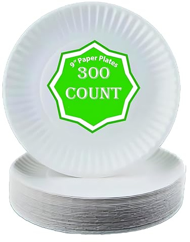 Perfect Stix Paper Plate by Kitchen Essentials, 9 (Pack of 300)