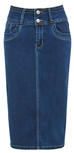 SS7 New Denim Pencil Skirt Womens Tube Skirt Stretch Size 6 8 10 12 14 16