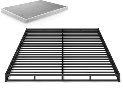 Zinus 4 Inch Low Profile Quick Lock Smart Box Spring/Mattress Foundation/Strong Steel Structure/Easy Assembly, Queen, White