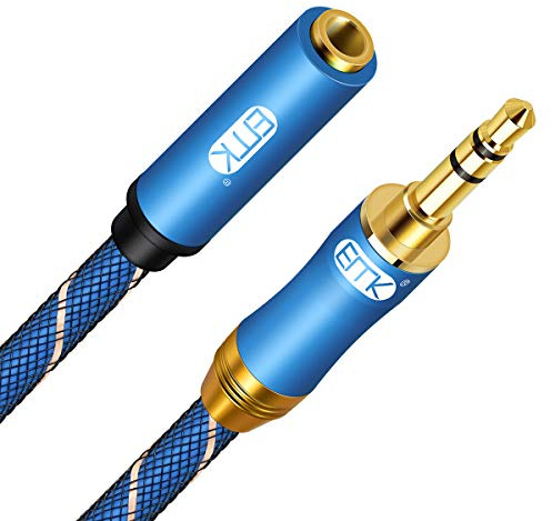 EMK Cavo di prolunga audio stereo ausiliario, jack da 3,5 mm da maschio a femmina, per cellulari, cuffie, casse altoparlanti, tablet, computer, lettori MP3 e altri dispositivi 3M