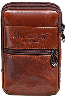 Xieben Leather Phone Holster Ceinture Ceinture pour Hommes Femmes Voyage Camping en Plein Air Pochette De Téléphone Portable Bum Fanny Pack Porte-Monnaie Porte-Monnaie Café