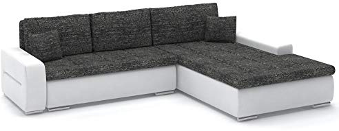 Sofini Wohnlandschaft Toronto 240/200 mit Schlaffunktion! Eckcouch mit Bettkästen! Best Wohnlandschaft! (Lawa 6+ Soft 17 Rechts)