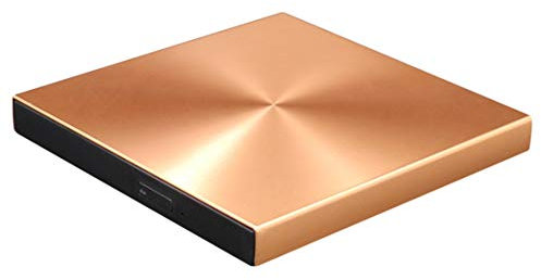 HIOD Externe Lecteur CD Portable Lecteur Optique USB 3.0 DVD +/- RW Graveur Plusieurs Couleurs,Gold