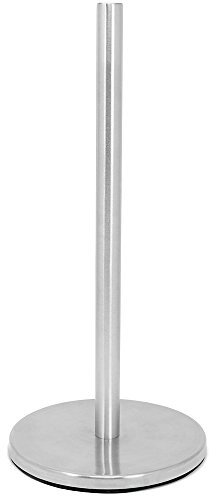 COM-FOUR® portarotolo da cucina da appoggio - porta carta da cucina - portarotolo verticale in acciaio inossidabile - senza foratura - 34 cm (1 pezzo - acciaio inossidabile - color argento)