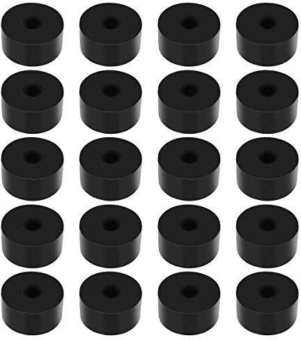 YARNOW 24Pcs Round Rubber Plant Pot Feet Shock Absorbing Pads Black for Garden Planters Anti-Rot Breathable Foot Pads Cushion Mats for Outdoor and Indoor Use