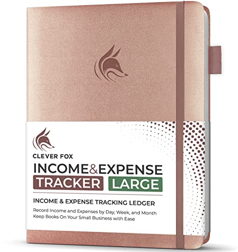 Clever Fox Income & Expense Tracker, Business Ledger 5.8x8.3 Rose Gold