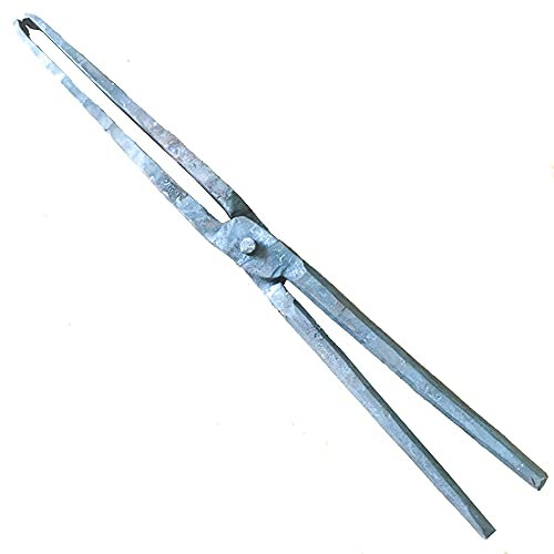 Tenaza de forja Pinzas de herrero Pinzas de herrero de punta plana 40cm 0.82kg Tenaza de forja para la fabricación de cuchillos Ingeniero Herrero Forja Yunque