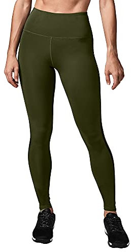 STRONG iD Workout Fitness Knöchellange Bauchweg Leggings Damen mit hoher Taille, Moss Essential, S
