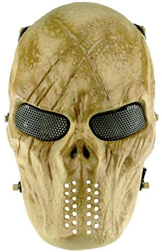 Vollgesichtsmaske mit Metallgeflecht Augenschutz Taktischer Gummischutz Paintball Maske für Halloween CS Spiele