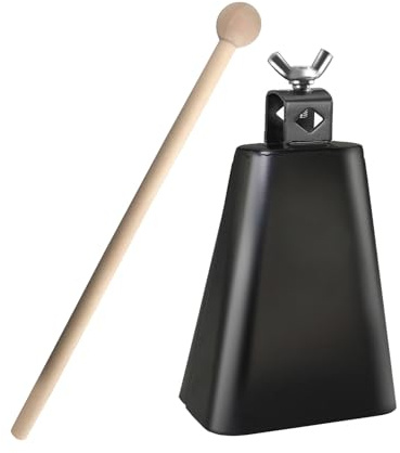 Goghost Steel Cowbell with Stick, Noise Makers Hand Metal Percussion Cow Bells for Drum Set (4)