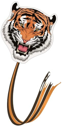 Günther Flugspiele 1153 - Einleiner-Drachen Tiger, ca. 70 x 74 cm, Kinderdrachen aus robustem Polyester, für Kinder ab 6 Jahren, inkl. Griff und Drachenschnur