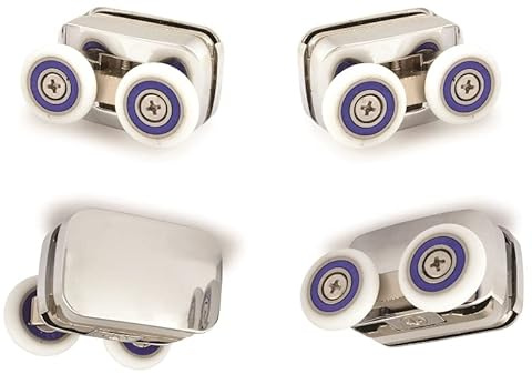 Shower Door Rollers Set comprised of Two top and Two Spring Loaded Bottoms