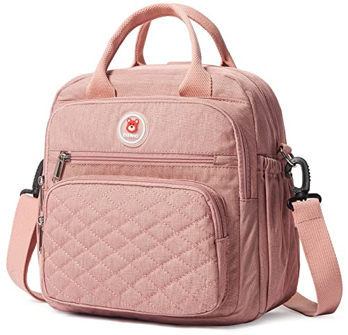 EKERHO Insulated Lunch Bag Backpack for Women/Men, 3 carrying way Lunch Tote, Large Waterproof Cooler Box with Side pockets for Adults, College, Work, Beach, Picnic, Pink