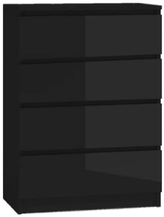 3E 3xE living.com mit 4 Schubladen Kommode in Schwarz in Hochglanz - 70 x 101 x 39 cm (B/H/T)