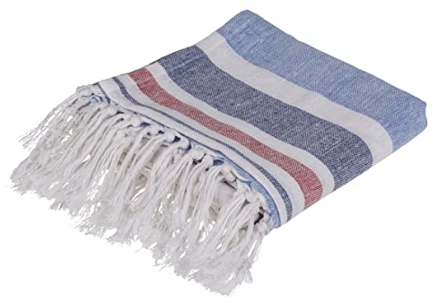 MIJOMA Telo da hammam, telo da bagno, asciugamano da sauna, telo sportivo, coperta da yoga, coperta da yoga, per spa, sport, viaggi, naturalmente morbido e leggero, unisex (80 x 170 cm, motivo a righe