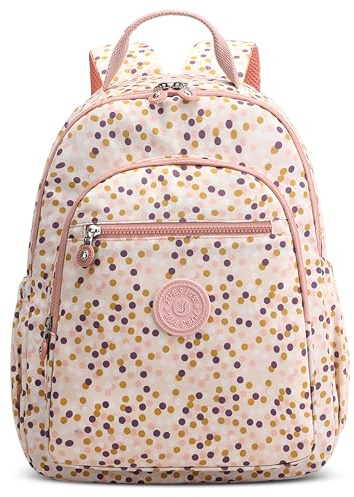 DORRISO Zaino Donna Moda Borsa da College Viaggio Daypack Casual Zainetto Unico Design Leggero Borse a Tracolla Viaggiare Vacanza Impermeabile Zaino Puntini Colorati
