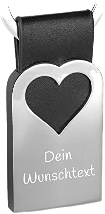 Tidero Schlüsselanhänger „Paris“ mit Herz personalisiert – mit Gravur Wunschgravur Wunschtext - Geschenk Liebe Weihnachten Männer Frauen - personalisierbar