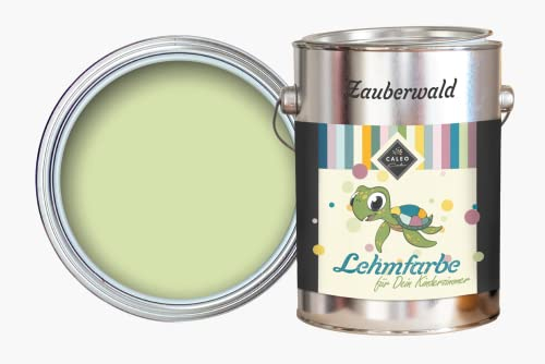 Caleo Color Lehmfarbe ZAUBERWALD Hellgrün, 2,25 Liter - ökologische Wandfarbe für Wohnzimmer und Co. - hoch deckend, tropffrei, geruchsneutral