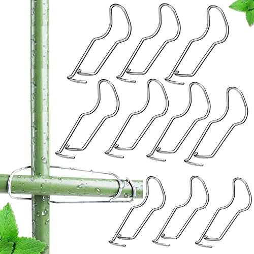 Pflanze Pfropfen Pfähle Verbindungsschnallen,Pflanze Käfige Verbinder Gemüse Spalier Draht Clip,Garten Pfahl Klettern Rohr Unterstützung Verbinder für 11/16/20mm Rundrohrbefestigung (20pcs, 11*11mm)