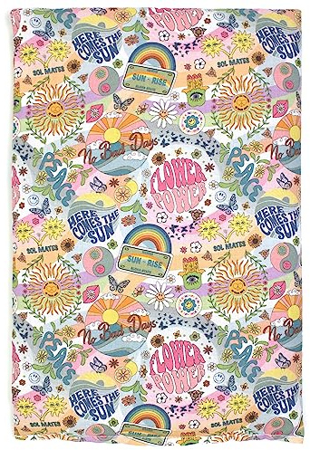 Almohada térmica de semillas 30x20cm (algodón orgánico Flower Power) | Saco térmico | Cojín de calor y frio | Cojín con semillas de lino