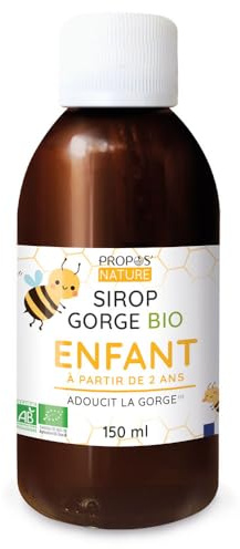 Sirop Gorge enfants - Propolis, Guimauve, Pollen et Miel - Fabriquée en France - 150 ml - Propos'Nature