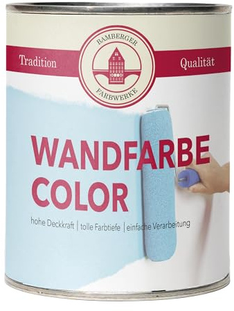 Bamberger Farbwerke Wandfarbe Color - matte Wandfarbe für den Innenbereich – hohe Deckkraft - viele Farbtöne (Pastellbraun, 2,5L)