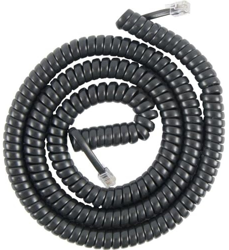 RiteAV - 50ft Phone Modular Telephone LINE Coil HANDSET Cord Black