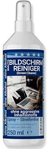 250ml Bildschirmreiniger Spray | gegen Fettflecken & Fingerabdrücke | für alle Displays, Tablets, Handys & Monitore