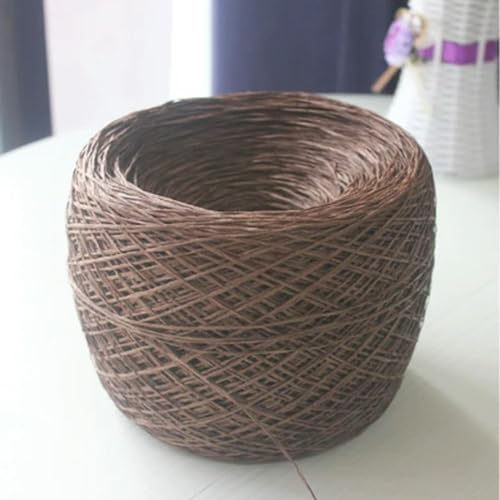 1 Stück 250 g dünnes Bast-Häkelgarn aus Papier, Gras, Baumwolle, runder Strohfaden zum Häkeln, handgefertigt, Diy, Hut, Tasche, Sommer
