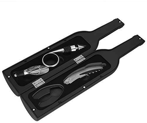 5 Pièces Ensemble Ouvre-bouteille Accessoires Outils Ensemble Tire-bouchon Ouvre-bouteille de Vin Kit d'ouverture Cadeaux de Fête Maison Jardinage et Restaurants