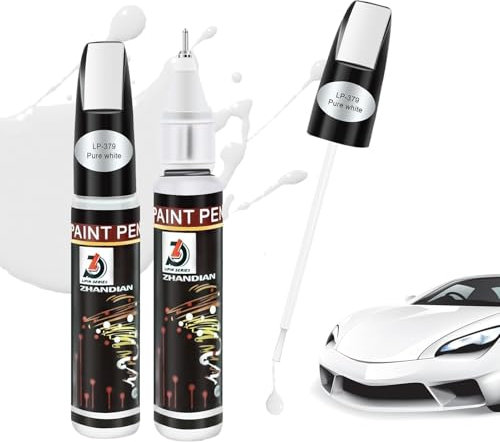 2 Pezzi Penna Ritocco Carrozzeria Bianco 24ml, 2 in 1 Rimuovi Graffi Auto, Penna per Ritocco Auto, Penna per Riparazione Graffi Auto, Soluzione Veloce per Graffi Auto, Pennarello Copri Graffi Auto