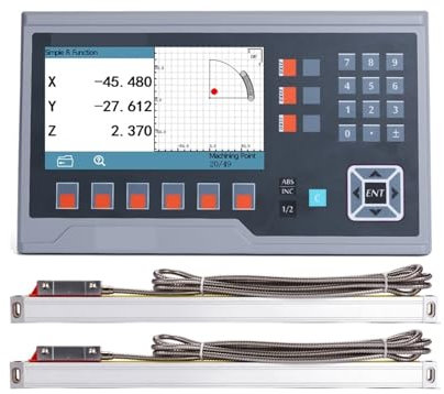 Misurazione accurata 2 Lettura digitale a 3 assi Dro BIG Display LCD 13 lingue con scale lineari 5U 5V for fresatrici, lettura digitale lineare per fresatrici(2 axis dro set)