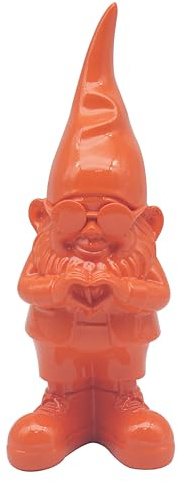 Lesser & Pavey Gnomes Home Decor Figurines & Ornaments For Home & Office | Decorative Home Accessories Statues For Indoor & Outdoor | Lovely Gifts for Women & Men Love Hand Orange 20 Cm