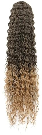 Pferdeschwanz Extensions Pferdeschwanz-Verlängerung, 55,9 cm, mit Kordelzug, lockig, gewellt, Haarclip for Anklipsen, Haarteil for Frauen, Schwarz Ponytail Extension(Black Blonde)