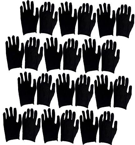 Homoyoyo 12paare Baumwollhandschuhe Arbeitshandschuhe Bequeme Handschuhe Schwarz Dünne Für Schutz Vor Schnitten Und Kerben