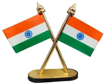 BRACOP® Indian National Flags Car Deshboard Statue Desktop Ornament Decorative Figruine Miniature Statue Showpiece For Home, Office, Living Room, Study Decoration Independence Day Gifts