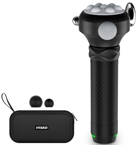 HYAKO R1 Pro Max Therapie Massagegerät 360° Kopf 5in1 & 120Hz Profi Tiefe | Rücken Nacken & Bein Schmerzlinderung Faszien Lockerung Triggerpunkt 10 Min Auto Off für Sportler & Therapeuten