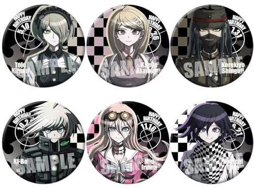 6 Danganronpo Tinplate Badge Anime Figure Brooch Cool Pins, Metal, Danganronpo Cosplay Accessories