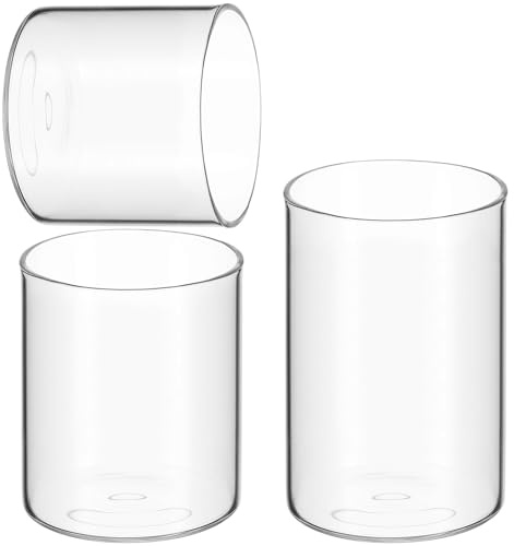 ERINGOGO 3 Pièces Lot de Coupelles à Bougie Verre Transparent Chaleur Contenant Vide pour Cire Décor Simple pour Table et Événements pour Bougies Daromathérapie et DIY