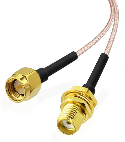 Superbat Cable SMA Alargador Antena WiFi RG316D 30cm Cable Extensión Macho a Hembra de Bulkhead 50 Ohm para Router 4G LTE Adaptador USB RTL-SDR Receptor ADS-B Dispositivos SDR