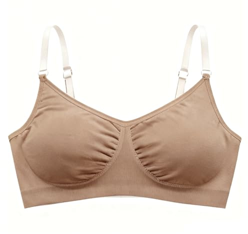 Xkqjlp Clear Strap Bra with Clear Straps Back Nude Bra Seamless Dance Backless Sports Adjustable Straps Invisible Bras Straps and Back Strap Bras for Women Girls（M）