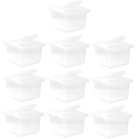 VERDANVERSE 10 Stück Teiliges Transparentes Reptilien Aufzuchtset mit Belüftungslöchern Praktische Kleine Terrarienbox für Spinnen Geckos Eidechsen als Reptilienbrutkasten und