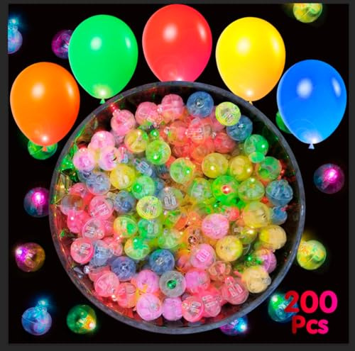 100 Bunt Ballonlichter mit 100 Bunt Ballons, Klein Led Kugeln, Mini Led Luftballons Lichter, Party Dekoration Licht für Halloween, Weihnachten, Geburtstag, Hochzeit