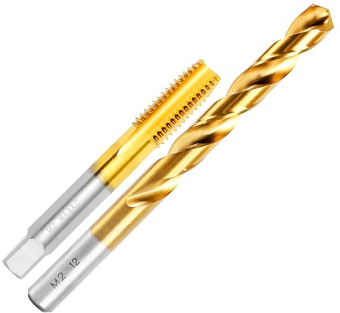 ASNOMY M14 x 2,0 gängskärare och 12,0 mm borrsats, HSSG, ensnittsgängborr gängborrsats, gängskärning, gängskärsats