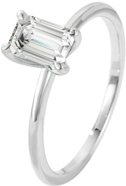 Whoiy Bandring Platin, Verlobungsring Echtgold 950 Solitär mit Moissanite 1ct Eheringe Gold Trauring für Damen Gr. 65 (20.7)