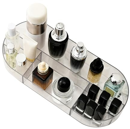Tuxuseo Organizador de maquillaje para la encimera, gran capacidad transparente, de almacenamiento como organizador de escritorio, para cocina, salón, dormitorio, apartamento, pintalabios