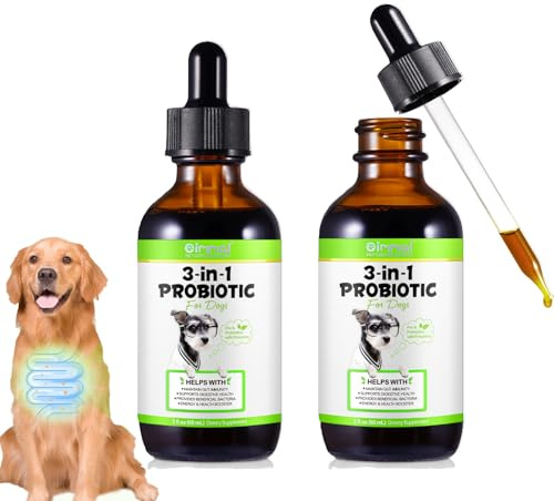 2PCS Probiotika für Hunde - 3-in-1 Flüssig Probiotika | Zur Unterstützung Der Darmgesundheit, Probiotika Hund bei Durchfall & Blähungen, mit Präbiotika & Verdauungsenzymen