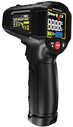AUNMAS Infrared Thermometer Gun, Meat Oven Thermometer Non Contact Temperature Sensing Gun for Cooking BBQ Freezer Industrial Use (Black)